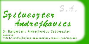 szilveszter andrejkovics business card